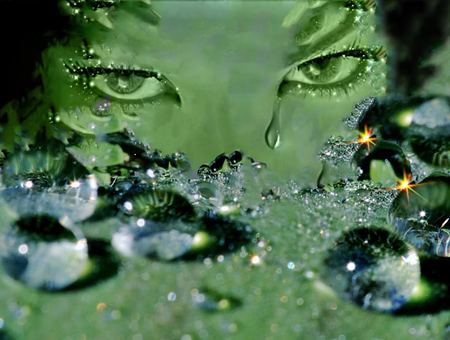 Lacrimi de Gheata - ice, woman, tears, femeie, verde, green, lacrimi, gheata