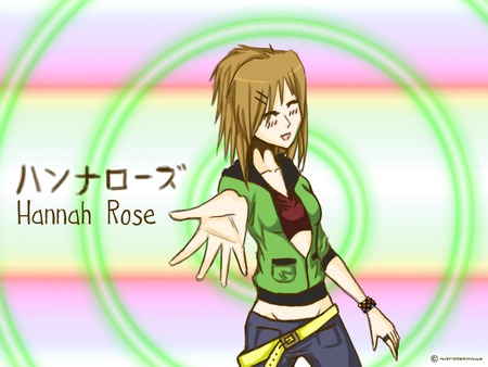 Hannah Rose - manga, anime, cluter, green, rose, color, hannah, japanese