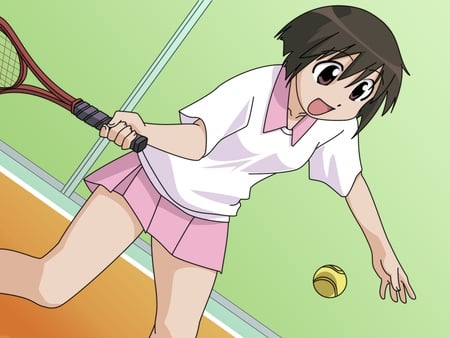 Playing Tennis - kaori, azumanga daioh, anime wallpapers, hd, tennis