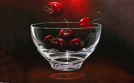 cherry red - cherries, fruits, bowl, red