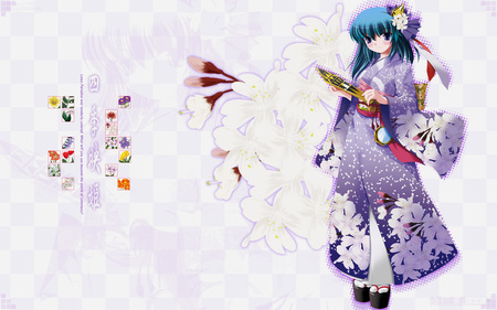 Shikieki Yamaxanadu - beauty, sexy, hot, anime girl, touhou, beautiful, flowers, kimono, japanese clothes, cute