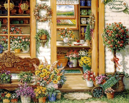 Janet Kruskamp - christmas, wreath, painting, flower, art, janet kruskamp