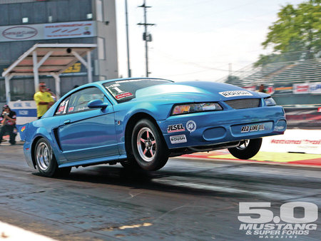 Launch - dragstrip, ford, mustang, blue