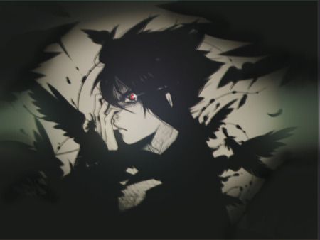 shippuden - shippuden, black, sasuke uchiha, red eyes