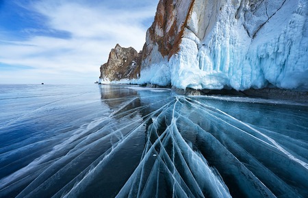 Cracked - nature, ice, water, snow