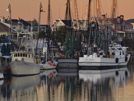 Boats - beautiful, sea, reflection, sunsets, architecture, boats, nature, lakes, houses