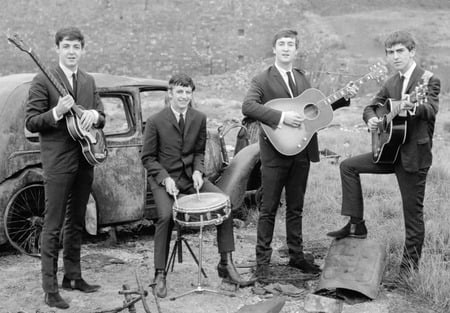 The Beatles - great, group, black and white, love, young, music