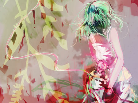 vocaloid - blush, flowers, miku hatsune, pink