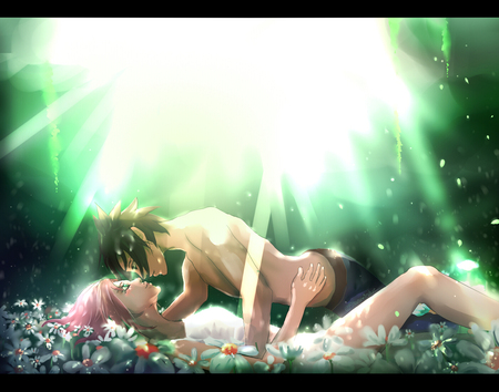 shippuden - blush, flowers, sakura, sasuke, love, jeans