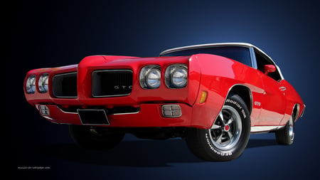 70 GTO - car, pontiac, red, gto