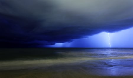 Big Storm - lightning, water, strike, blue