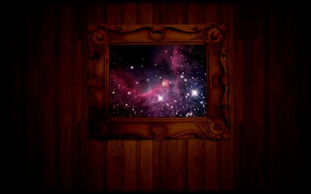 picture this - space, frame, beauty, photo, dark, sci fi, stars, abstract, planets, wood, picture, colorful