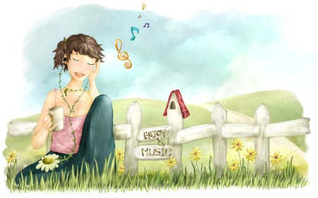 music - music, drawing, cartoon, art