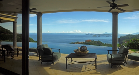 Ocean Views - ocean, view, chair, fans, table, pool, villa