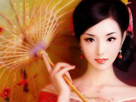 Kimono-Beauty - japan, anime, umbrella, beautiful, girl, nice, kimono