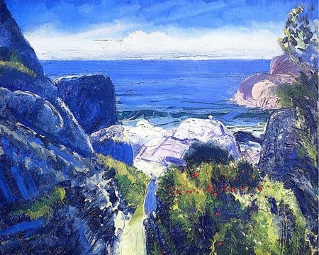 Crags - horizon, painting, crag, art