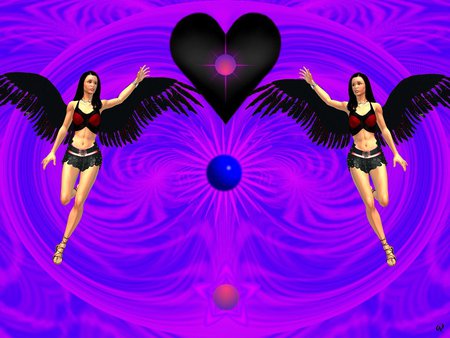 To Touch the Black Heart of Lust - eye candy, collage, 3d, fractal, abstract