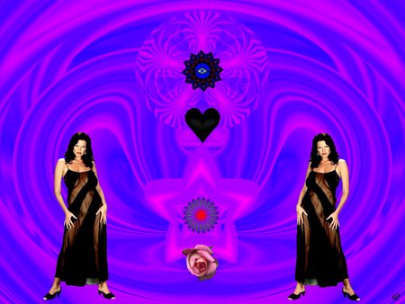 Desires of the Pink - eye candy, collage, 3d, fractal, abstract