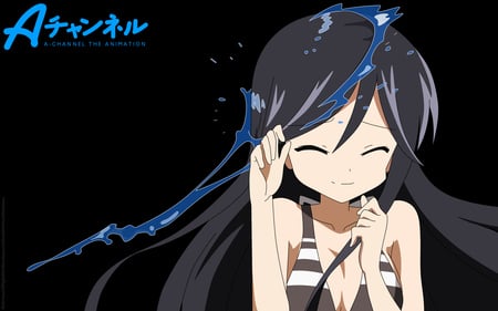 Yuuka-a-Channel - beauty, vector, sexy, hot, transparent, black hair, bikini, beautiful, anime giel, cute