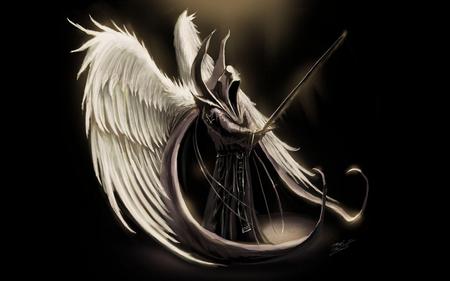 The Judgement - devil, white, long wing, sword