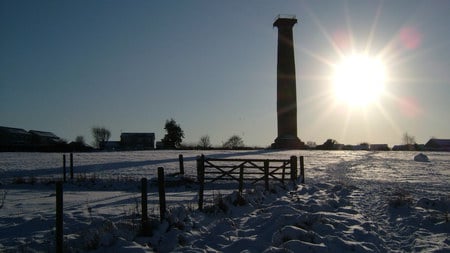 A  Winters Walk - winter, sunset, snowy, fields