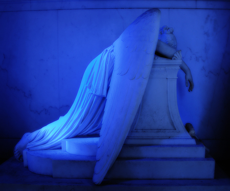 Sorrow - cg, abstract, wings, artwork, sorrow, angel, 3d, blue angel