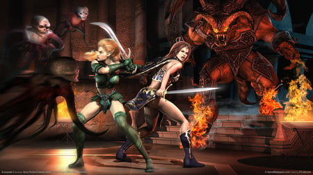 Fiery Everquest - female, warrior, hot, girl, sword, fantasy, hd, everquest 2, action, adventure, everquest, sexy, video game