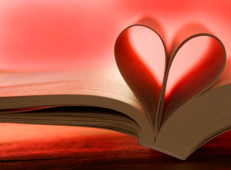 Heart - abstract, white, red, photography, book, lovely, photo, light