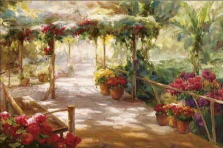 Shaded glen - flowers, shaded glen, sun, roberto lombardi