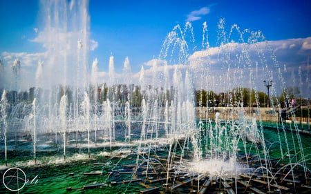 Fountain - russia, water, holiday, moscow, summer, sky