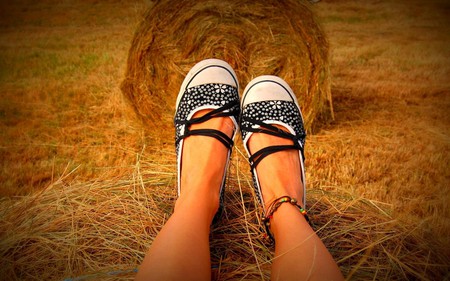 Feet In The Hay - abstract, nature, legs, beautiful, photography, hay, feet