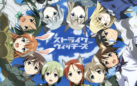 501st Joint Fighter Wing - eila ilmatar juutilainen, yoshika miyafuji, perrine h  clostermann, strike witches, mio sakamoto, gertrud barkhorn, erica hartmann, lynette bishop, minna-dietlinde wilcke, ears, clouds, 501st joint fighter wing, sanya v litvyak, charlotte e yeager, francesca lucchini