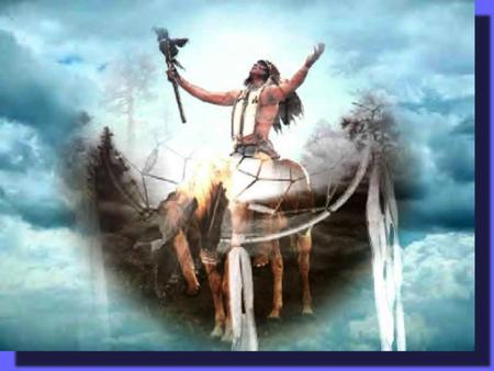 Indian in worship to the Great Spirit - people, nature, spirit, native, indian, worship, great, sky