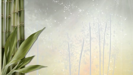 Light and Bamboo - abstract, trees, orient, light, stars, bamboo, firefox persona, tree, effects