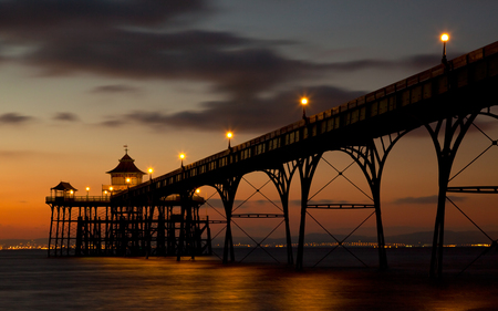 Sunset - fun, nice, beauty, sky, beach, photography, water, sunset, black, view, pretty, cool, clouds, ocean, night, lovely, nature, pier, beautiful, city, sea, lights