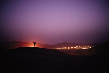 Dune Dancer - saudia arabia, sand, purple, oil field glow, dunes