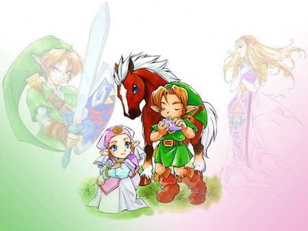 Zelda - cartoon art, cute, horse, kids