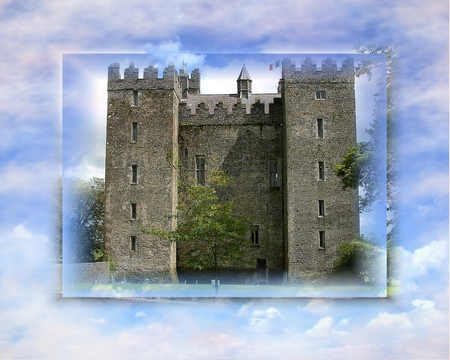 Castle - photograph, clouds, abstract, photo shopped, 3d, architecture, castle, sky