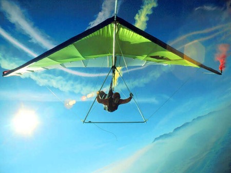 Hanging - sports, hang gliding, nature, sky