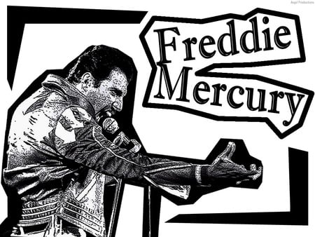 Freddie in Black and White - groups, music, mercury, queen