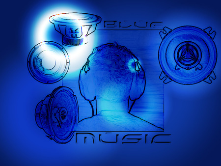 Blau Musik - 3d, music, soft, blue