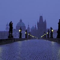 prague at dusk 