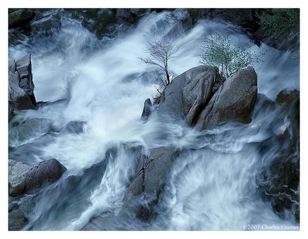 Cascade-Creek  - abstract, water, blue, 3d, rocks