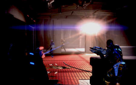 Laser Show - mass effect 2, mass effect, zaeed, shepard