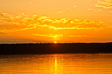 Golden Sunset - horizon, sky, sun, sunset, heaven, nature, clouds, beautiful, golden