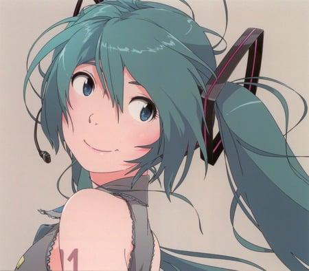 cuty smile - smile, anime, miku, girl, cute, pink lip gloss, happy, blu eyes