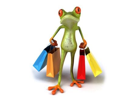 Frog Shopping - shopping, 3d, animals, frog