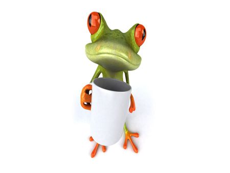 Frog Coffee - coffee, animals, frog, 3d