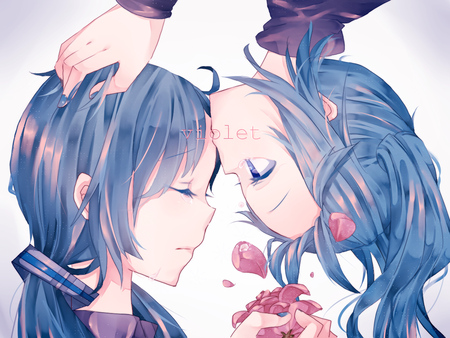 vocaloid - blue hair, hatsune miku, flowers, blue eyes