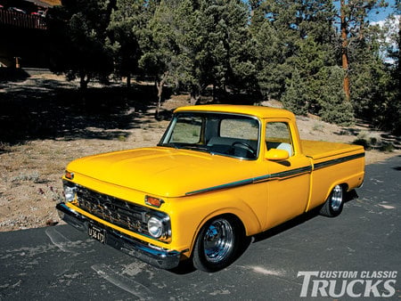 F100 - truck, f100, ford, yellow